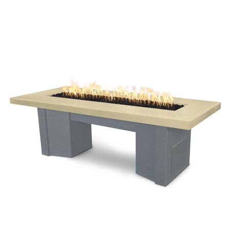 The Outdoor Plus 60 Alameda Fire Table Smooth Concrete, 12V Electronic Ignition, Vanilla Concrete Top, Natural Gas OPT-ALMGFRC60E12V-VAN-GRY-NG
